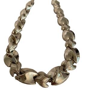 Vintage retro silver tone chain necklace choker